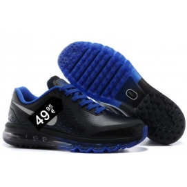 NK Air max 2014 Leather Black and Electric Blue