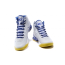 UA Curry One White, blue and Yellow (Dotted)