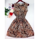 Summer-Autumn Print Dress Leopard