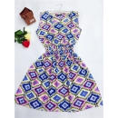 Summer-Autumn Geometric Print Dress