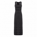 Long Striped Beach Dress Black