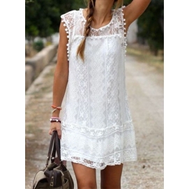 Lace Beach Dress White