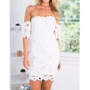 Strapless Lace Dress White