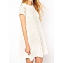 Wide Lace Dress White