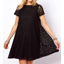 Wide Lace Dress Black