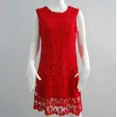 Floral Lace Dress Red
