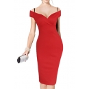 Off-Shoulder Dress Red