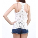 Lace Back Top - White