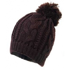 Brown Knitted Pom Beanie