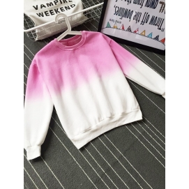 Sweatshirt Gradient White-Pink