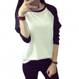 White Sweatshirt Black Sleeves