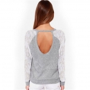 Grey Lace Sweatshirt