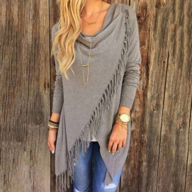 Grey Wrap Sweater