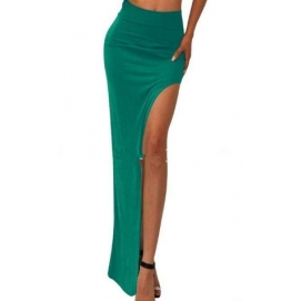 Asymmetric Green Skirt