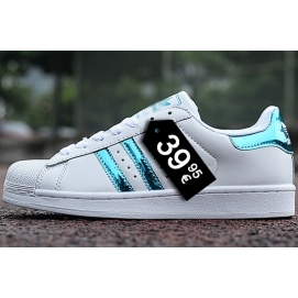 AD Superstar Turquoise and White