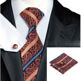 Pack Printed Tie + Tissue + Cufflinks