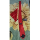 Set Corbata + Pañuelo + Gemelos Rojo
