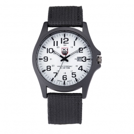 Military Watch - Black (White Dial)
