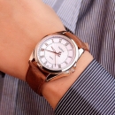 Yazole Watch - Brown (White Dial)