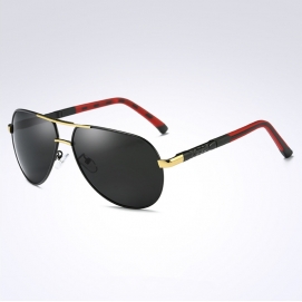 BARCUR Polarized Sunglasses - Golden and Red (Black Lenses)