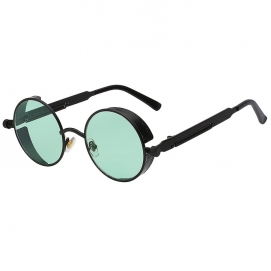 XIU Steampunk Polarized Sunglasses - Black (Green Lenses)