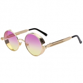 XIU Steampunk Polarized Sunglasses - Golden (Purple-Yellow Lenses)
