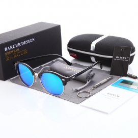 BARCUR Polarized Sunglasses - Black (Green Lenses)