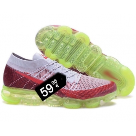 NK Air Vapormax 2018 White, Red and Fluorescent Yellow
