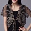 Tied Blouse - Black and Beige