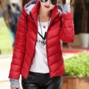 Hooded Down Jacket - Red