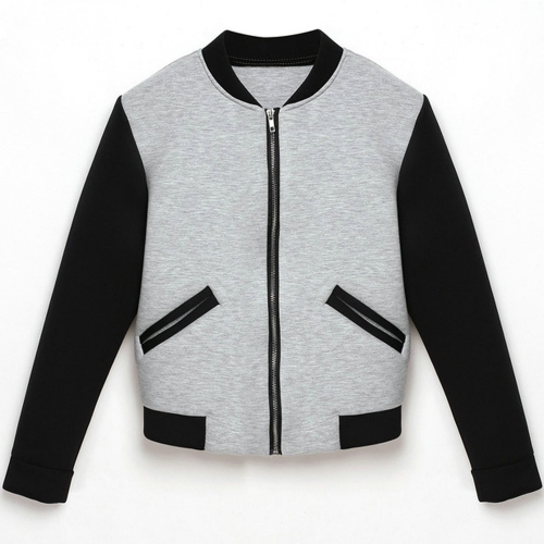 Black and Grey Varsity Jacket