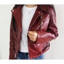 PU Leather Jacket - Garnet