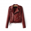 PU Leather Jacket - Garnet