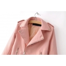 PU Leather Jacket - Pink