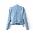 PU Leather Jacket - Light Blue
