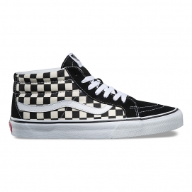 VNS SK8-Mid Black and White (Squares)