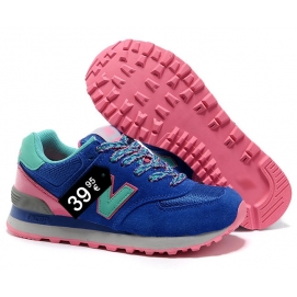 NB 574 Blue and Sky Blue (Pink Sole)
